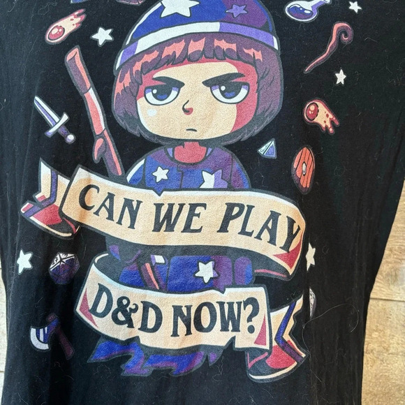 🛍️3/$30 Tee Fury women’s black “can we play D&D now?” t-shirt size XXXL - Picture 3 of 5